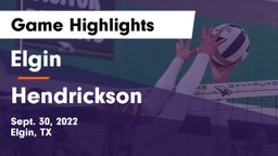 Elgin  vs Hendrickson  Game Highlights - Sept. 30, 2022