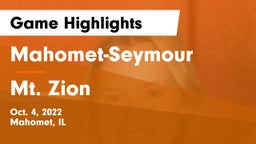 Mahomet-Seymour  vs Mt. Zion  Game Highlights - Oct. 4, 2022