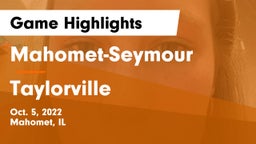Mahomet-Seymour  vs Taylorville  Game Highlights - Oct. 5, 2022