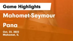 Mahomet-Seymour  vs Pana  Game Highlights - Oct. 22, 2022