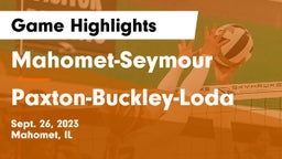 Mahomet-Seymour  vs Paxton-Buckley-Loda  Game Highlights - Sept. 26, 2023