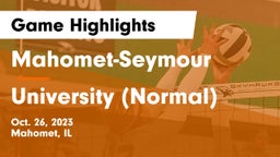 Mahomet-Seymour  vs University (Normal)  Game Highlights - Oct. 26, 2023