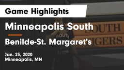 Minneapolis South  vs Benilde-St. Margaret's  Game Highlights - Jan. 25, 2020