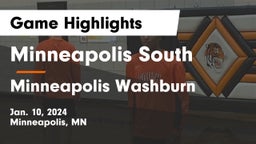 Minneapolis South  vs Minneapolis Washburn  Game Highlights - Jan. 10, 2024