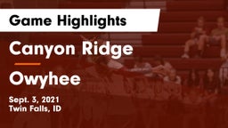Canyon Ridge  vs Owyhee  Game Highlights - Sept. 3, 2021