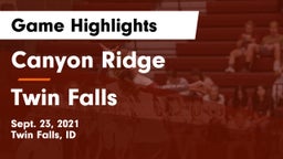 Canyon Ridge  vs Twin Falls  Game Highlights - Sept. 23, 2021