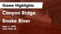 Canyon Ridge  vs Snake River Game Highlights - Sept. 3, 2022