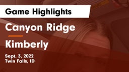 Canyon Ridge  vs Kimberly  Game Highlights - Sept. 3, 2022