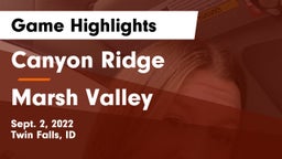 Canyon Ridge  vs Marsh Valley Game Highlights - Sept. 2, 2022