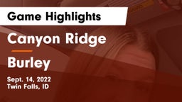 Canyon Ridge  vs Burley  Game Highlights - Sept. 14, 2022