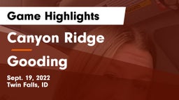 Canyon Ridge  vs Gooding  Game Highlights - Sept. 19, 2022