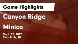 Canyon Ridge  vs Minico  Game Highlights - Sept. 27, 2022