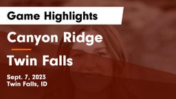 Canyon Ridge  vs Twin Falls  Game Highlights - Sept. 7, 2023