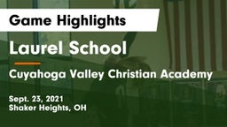 Laurel School vs Cuyahoga Valley Christian Academy  Game Highlights - Sept. 23, 2021