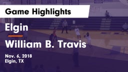 Elgin  vs William B. Travis  Game Highlights - Nov. 6, 2018