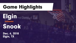 Elgin  vs Snook  Game Highlights - Dec. 6, 2018