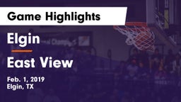 Elgin  vs East View  Game Highlights - Feb. 1, 2019