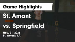 St. Amant  vs vs. Springfield Game Highlights - Nov. 21, 2023