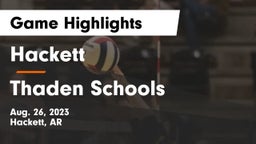 Hackett  vs Thaden Schools Game Highlights - Aug. 26, 2023