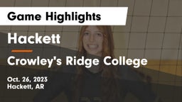 Hackett  vs Crowley's Ridge College Game Highlights - Oct. 26, 2023