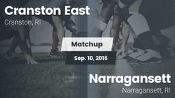 Matchup: Cranston East High vs. Narragansett  2016