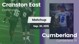 Matchup: Cranston East High vs. Cumberland  2016