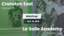 Matchup: Cranston East High vs. La Salle Academy 2016