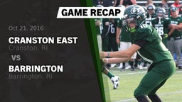 Recap: Cranston East  vs. Barrington  2016