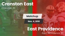 Matchup: Cranston East High vs. East Providence  2016