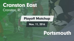 Matchup: Cranston East High vs. Portsmouth 2016