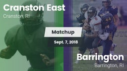 Matchup: Cranston East High vs. Barrington  2018