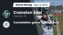 Recap: Cranston East  vs. Consolation game - Barrington 2018