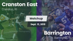 Matchup: Cranston East High vs. Barrington  2019