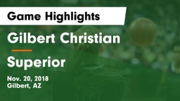 Gilbert Christian  vs Superior Game Highlights - Nov. 20, 2018