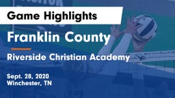 Franklin County  vs Riverside Christian Academy Game Highlights - Sept. 28, 2020