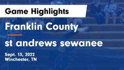 Franklin County  vs st andrews sewanee Game Highlights - Sept. 13, 2022