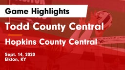 Todd County Central  vs Hopkins County Central Game Highlights - Sept. 14, 2020