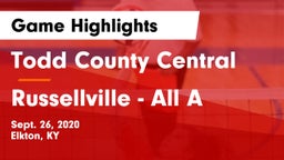 Todd County Central  vs Russellville - All A Game Highlights - Sept. 26, 2020
