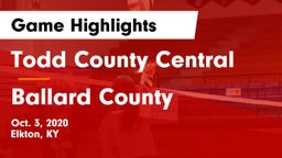 Todd County Central  vs Ballard County Game Highlights - Oct. 3, 2020