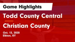 Todd County Central  vs Christian County  Game Highlights - Oct. 13, 2020