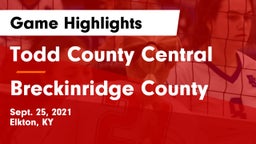 Todd County Central  vs Breckinridge County  Game Highlights - Sept. 25, 2021
