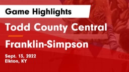 Todd County Central  vs Franklin-Simpson  Game Highlights - Sept. 13, 2022