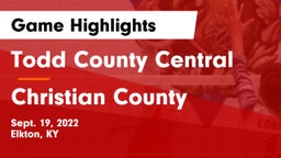Todd County Central  vs Christian County  Game Highlights - Sept. 19, 2022