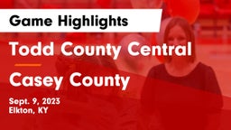 Todd County Central  vs Casey County  Game Highlights - Sept. 9, 2023