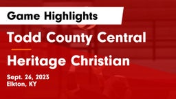 Todd County Central  vs Heritage Christian Game Highlights - Sept. 26, 2023