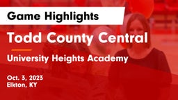 Todd County Central  vs University Heights Academy Game Highlights - Oct. 3, 2023