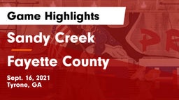 Sandy Creek  vs Fayette County  Game Highlights - Sept. 16, 2021