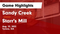 Sandy Creek  vs Starr's Mill  Game Highlights - Aug. 23, 2022