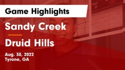 Sandy Creek  vs Druid Hills  Game Highlights - Aug. 30, 2022