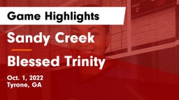 Sandy Creek  vs Blessed Trinity  Game Highlights - Oct. 1, 2022